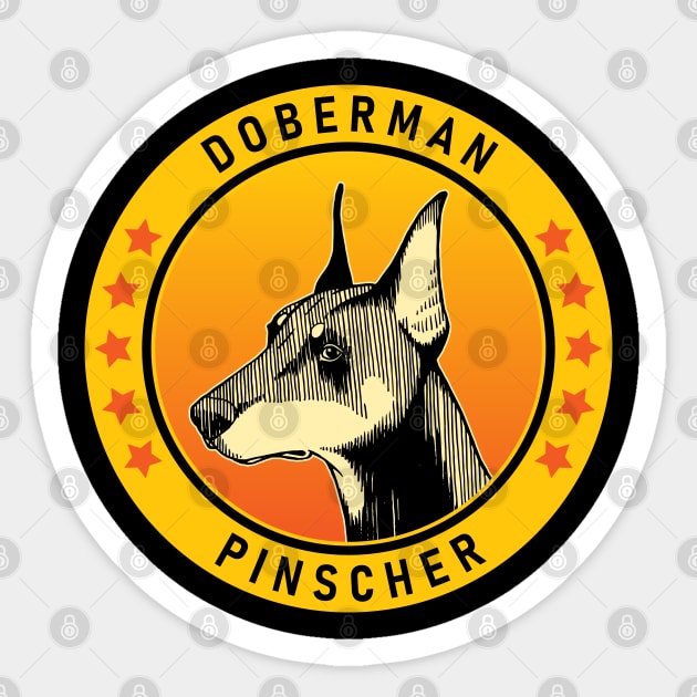 Doberman Pinscher Dog Portrait Sticker by millersye